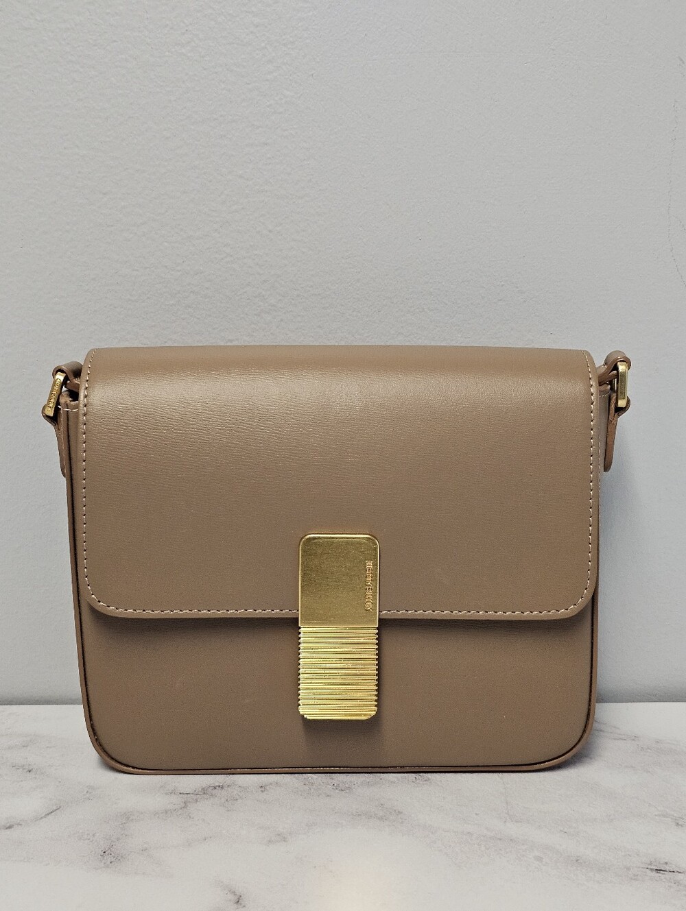 Ateliers Auguste Mini Monceau Gold Edition Taupe Box Leather Bag Preowned